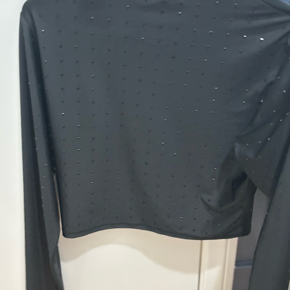 Frame Long Sleeve Cropped Rhinestone Top - Picture 8 of 8